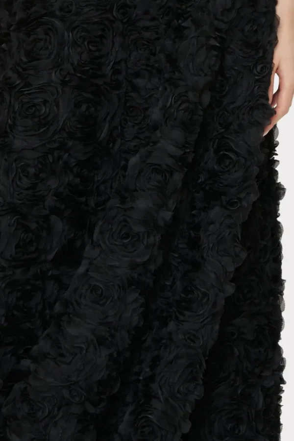 Clearance MILLY Roxy Mesh Rose Gown Black