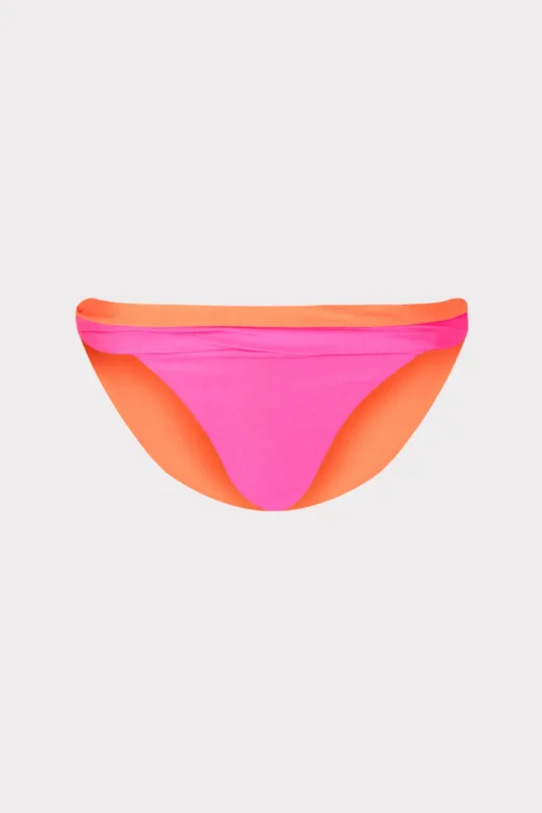New MILLY Scala Reversible Bikini Bottom Pink/Orange