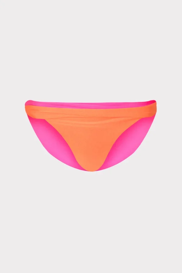 New MILLY Scala Reversible Bikini Bottom Pink/Orange