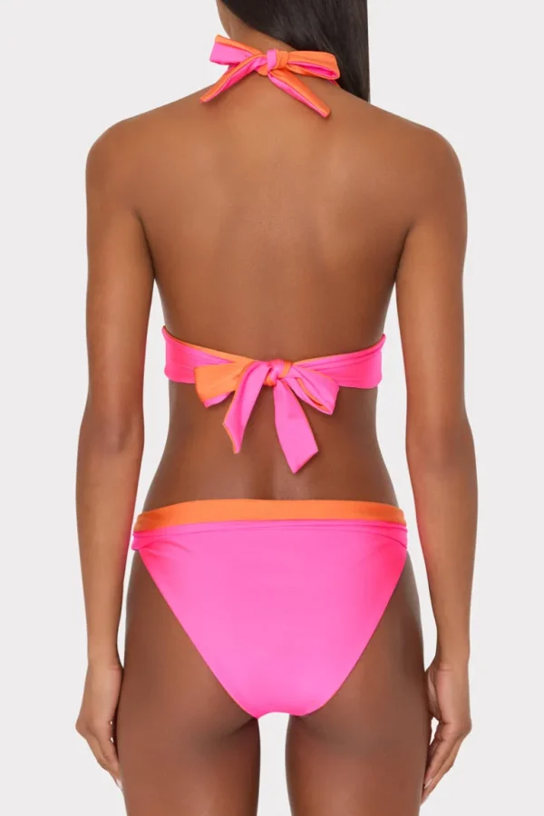 New MILLY Scala Reversible Bikini Bottom Pink/Orange