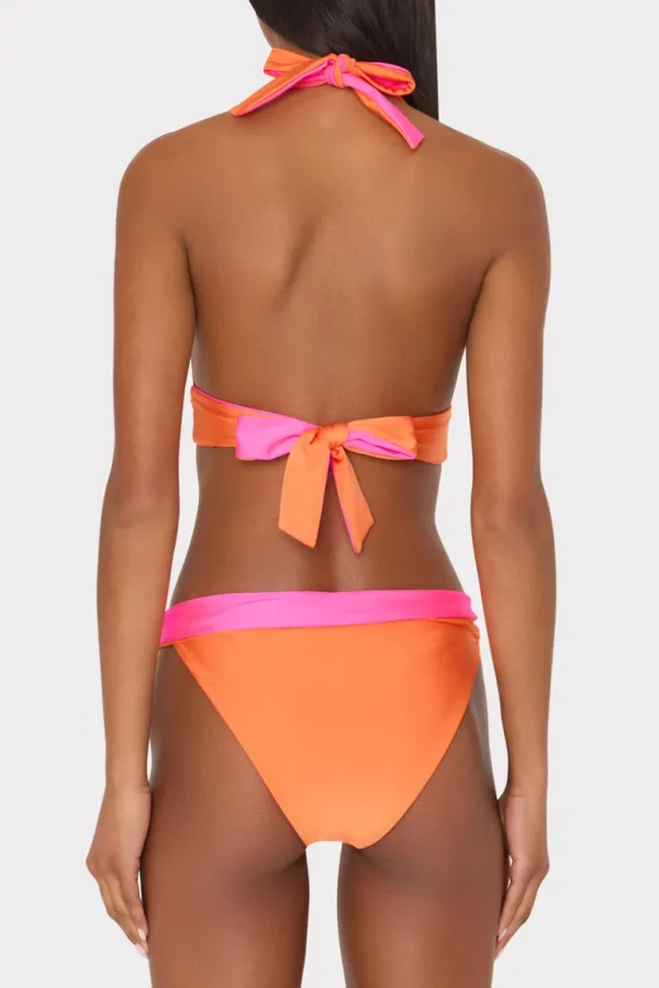 New MILLY Scala Reversible Bikini Bottom Pink/Orange