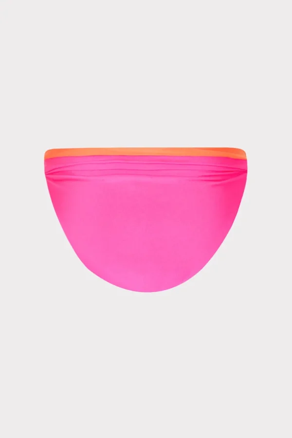 New MILLY Scala Reversible Bikini Bottom Pink/Orange
