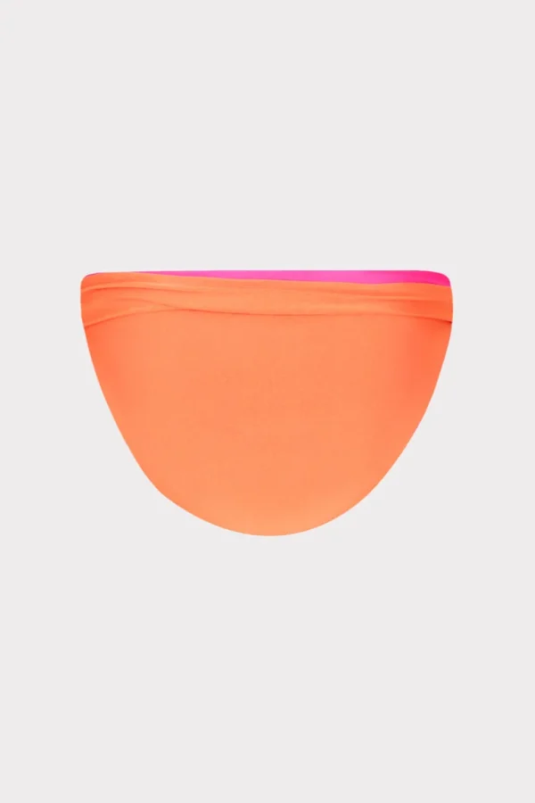 New MILLY Scala Reversible Bikini Bottom Pink/Orange
