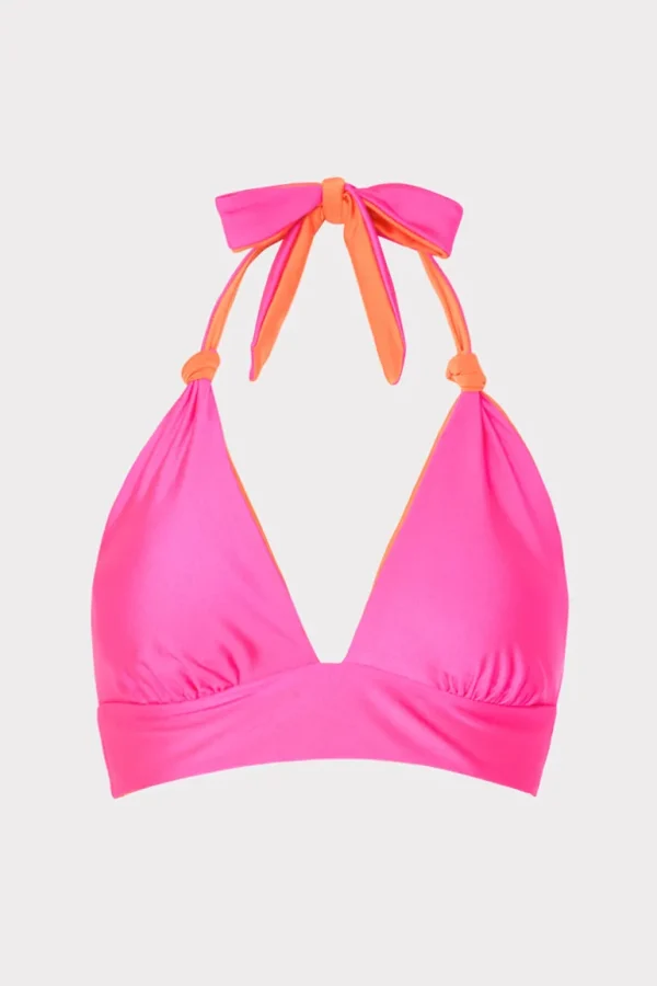Flash Sale MILLY Scala Reversible Bikini Top Pink/Orange