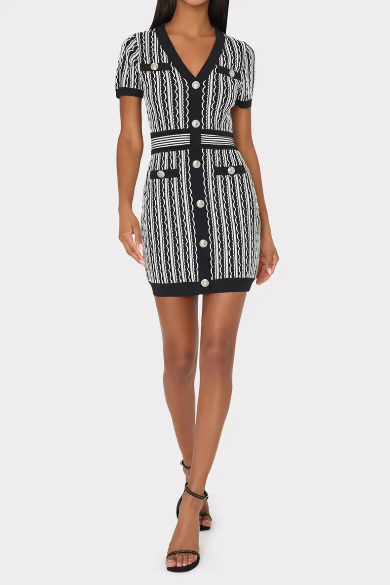 scallop_textured_vneck_kn_1.webp Best MILLY Scallop Textured V-Neck Knit Mini Dress Black Multi