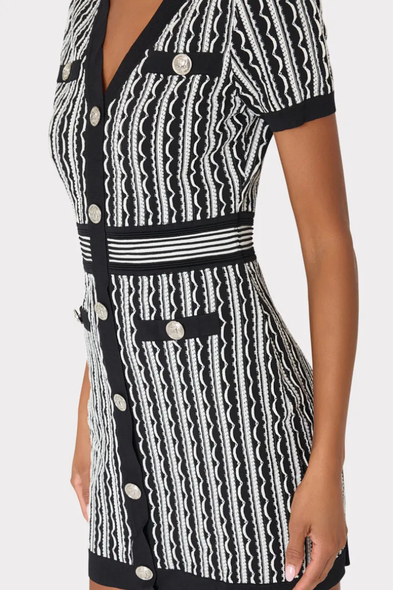 scallop_textured_vneck_kn_2.webp Best MILLY Scallop Textured V-Neck Knit Mini Dress Black Multi