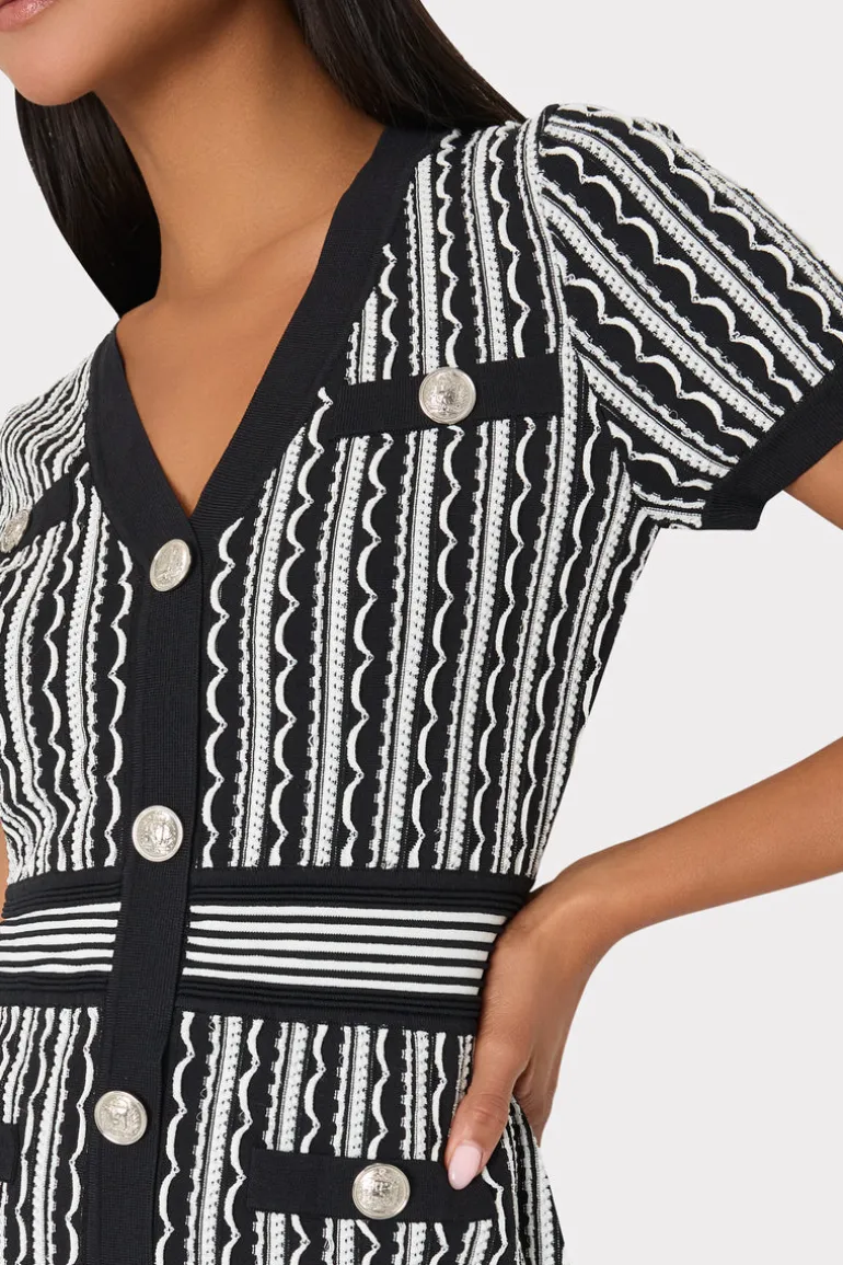 scallop_textured_vneck_kn_3.webp Best MILLY Scallop Textured V-Neck Knit Mini Dress Black Multi