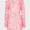 Cheap MILLY Sequin Crochet Mini Dress Pink/White
