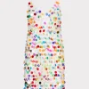 Sale MILLY Sequin Crochet Mini Sleeveless Dress Multi