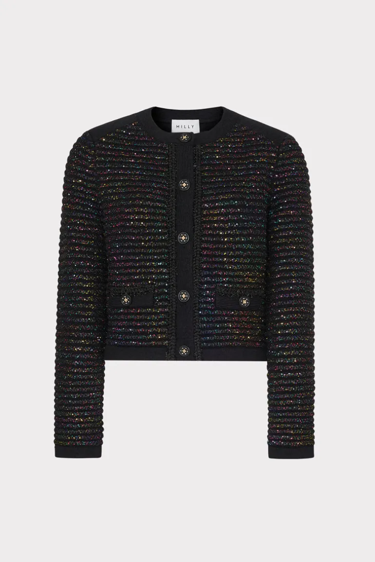 sequin_textured_cardigan_0.webp Best MILLY Sequin Textured Cardigan Multi
