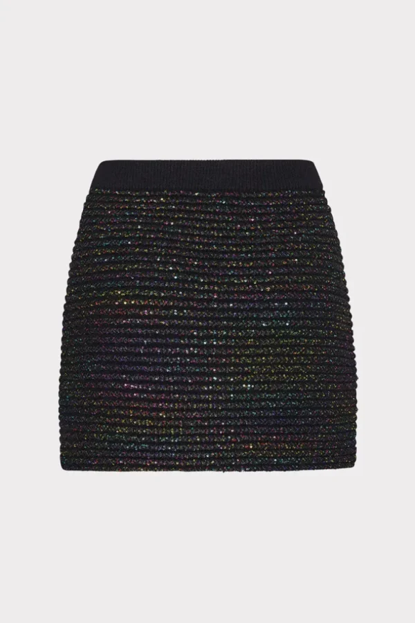 Cheap MILLY Sequin Textured Knit Mini Skirt Multi