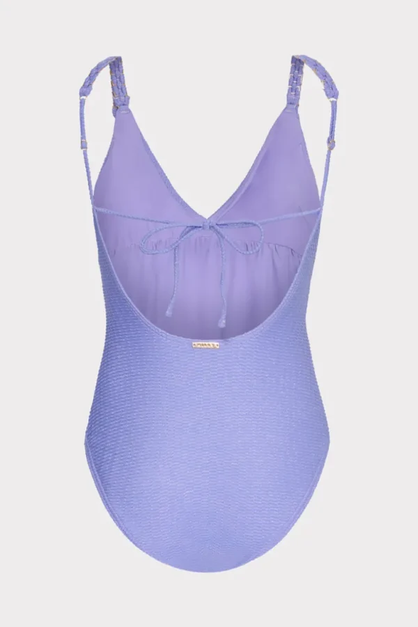 Clearance MILLY Shimmer Texture Braided One Piece Purple