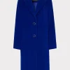 Cheap MILLY Single Breasted Wool Coat Cobalt