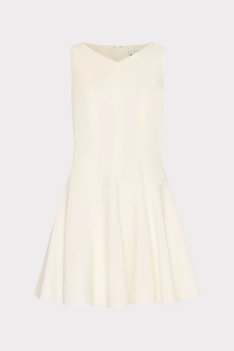 sleeveless_stretch_cady_f_0.webp Shop MILLY Sleeveless Stretch Cady Fit And Flare Dress Ecru
