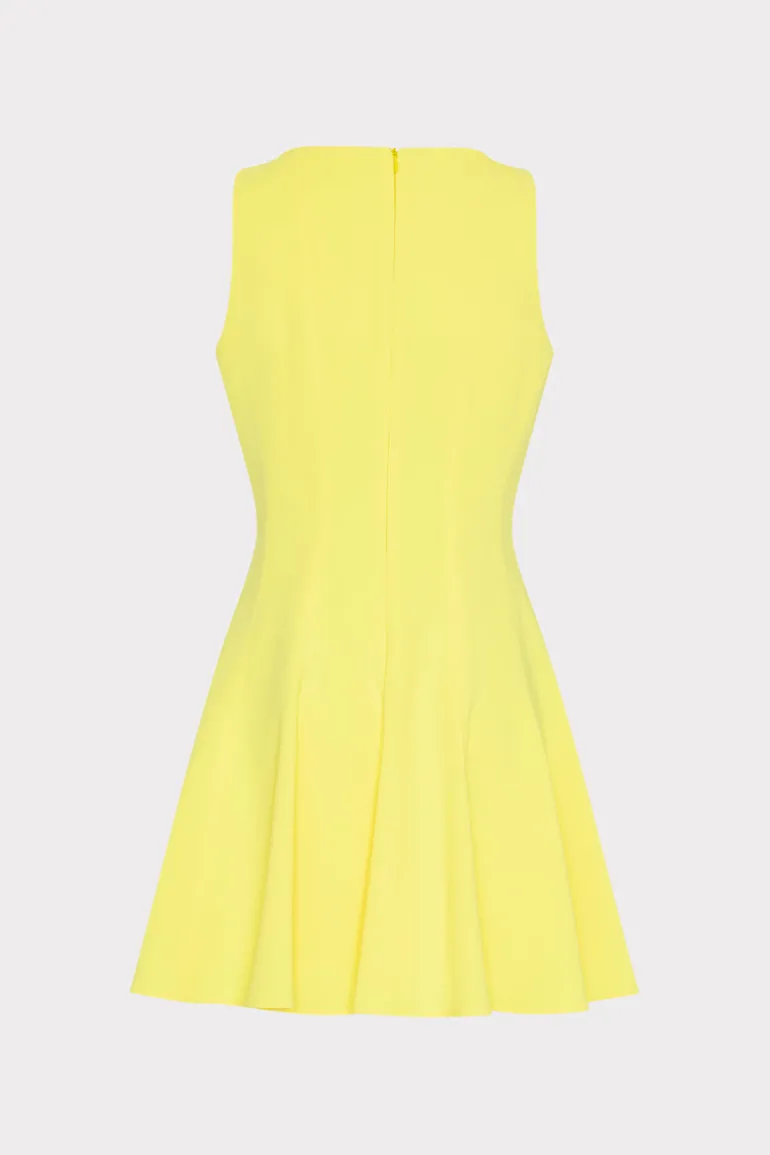 sleeveless_stretch_cady_f_3-1.webp Cheap MILLY Sleeveless Stretch Cady Fit And Flare Dress Yellow