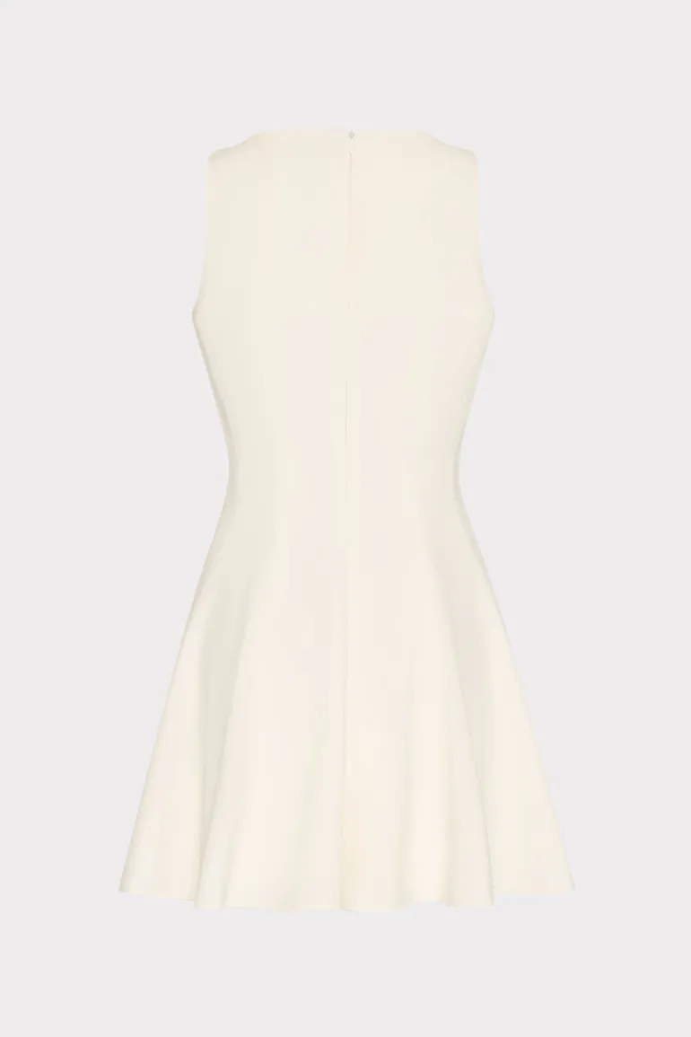 sleeveless_stretch_cady_f_4.webp Shop MILLY Sleeveless Stretch Cady Fit And Flare Dress Ecru