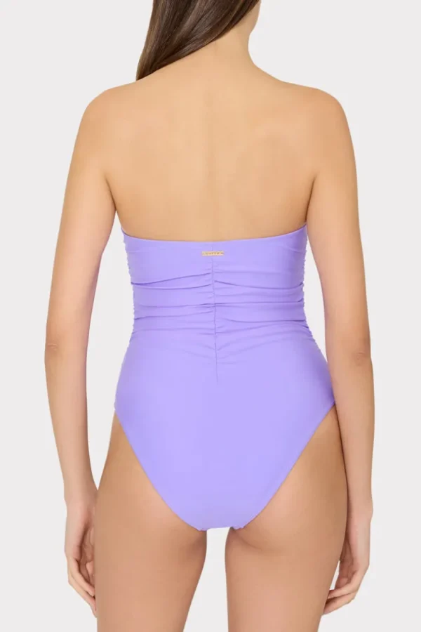 Hot MILLY Solid Ruched One Piece Lilac