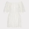 Store MILLY Swirl Lace Cover-Up Mini Dress White