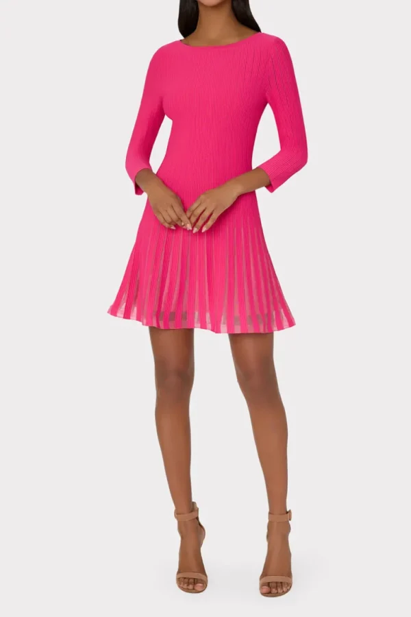 Flash Sale MILLY Tabitha Sheer Godet Mini Dress Milly Pink