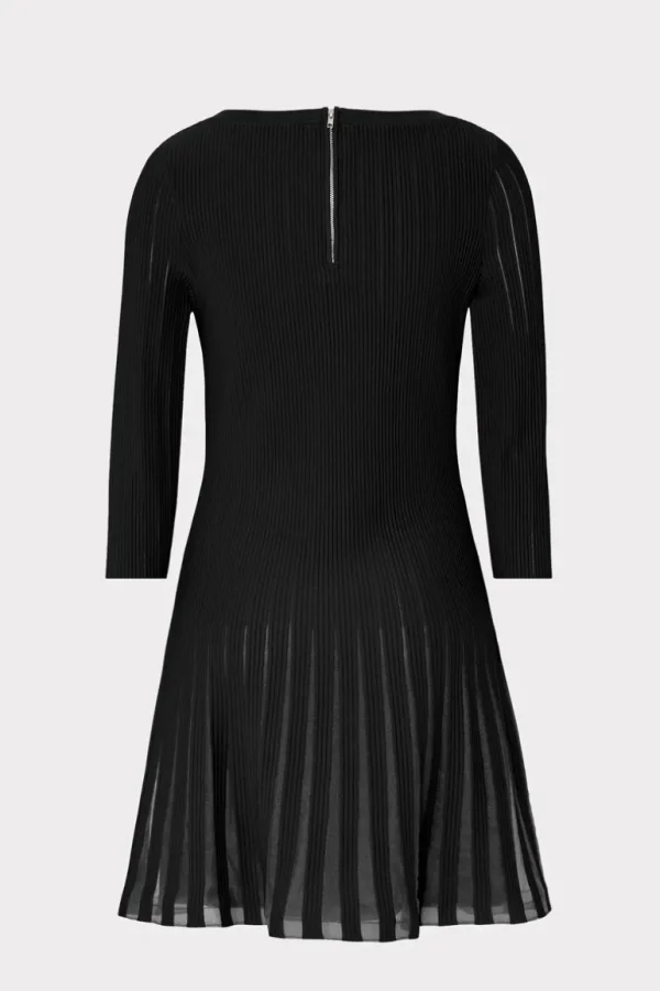 Flash Sale MILLY Tabitha Sheer Godet Mini Dress Black