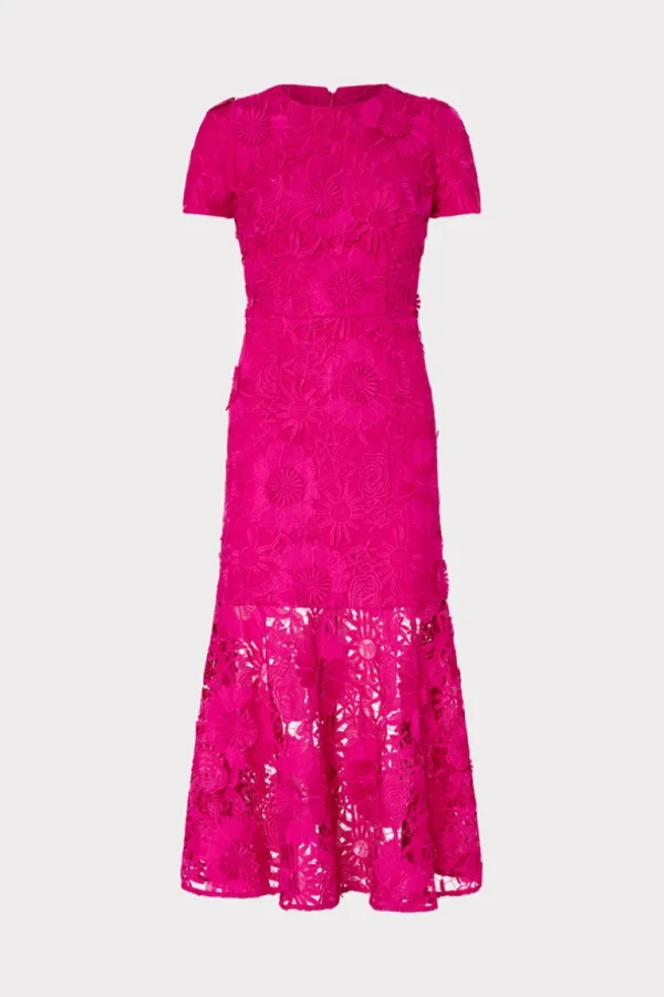 Flash Sale MILLY Tahlia Lace Dress Fuchsia