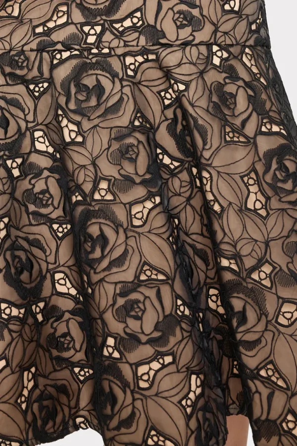 Shop MILLY Tahlia Rose Mesh Embroidered Dress Black