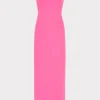 Hot MILLY Taylor Triangle Pleat Cady Dress Pink