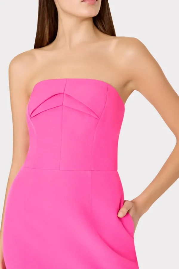 Hot MILLY Taylor Triangle Pleat Cady Dress Pink