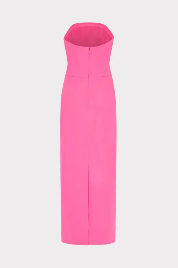 Hot MILLY Taylor Triangle Pleat Cady Dress Pink