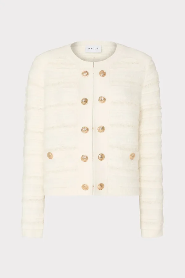Flash Sale MILLY Textured Knit Cardigan Ecru