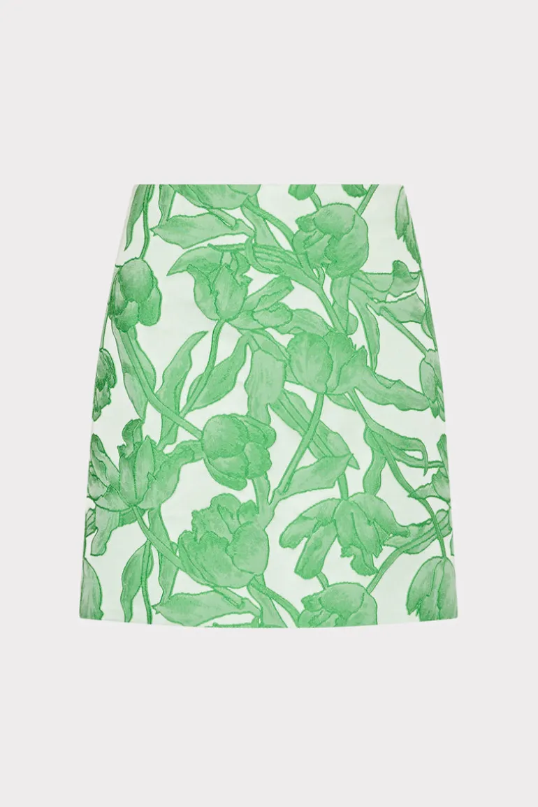 tulip_jacquard_modern_min_0.webp Best Sale MILLY Tulip Jacquard Modern Mini Skirt Green Multi
