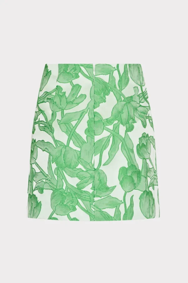 Best Sale MILLY Tulip Jacquard Modern Mini Skirt Green Multi