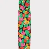 Best MILLY Tulip Rosette Ruched Cowl Neck Midi Dress Black Multi