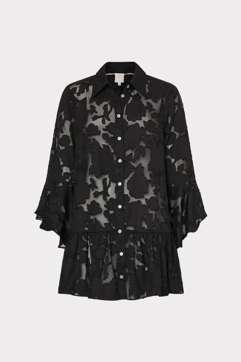 vierra_black_rose_burnout_0.webp Hot MILLY Vierra Rose Burnout Cover-Up Dress Black