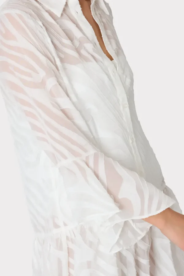Cheap MILLY Vierra Zebra Burnout Cover-Up Dress White