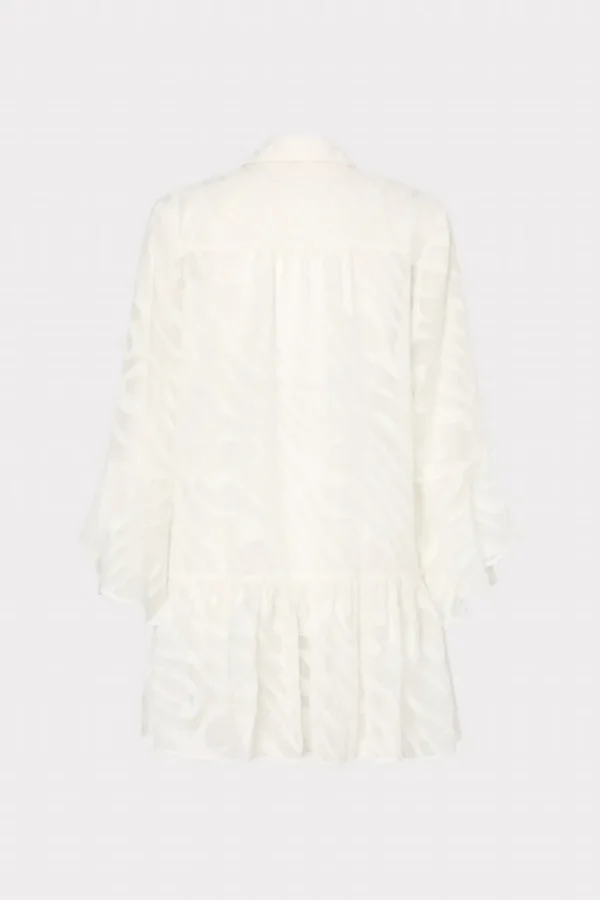 Cheap MILLY Vierra Zebra Burnout Cover-Up Dress White