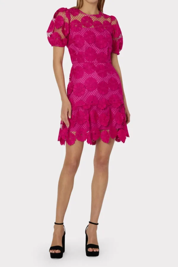 Cheap MILLY Yasmin Daisy Lace Dress Milly Pink